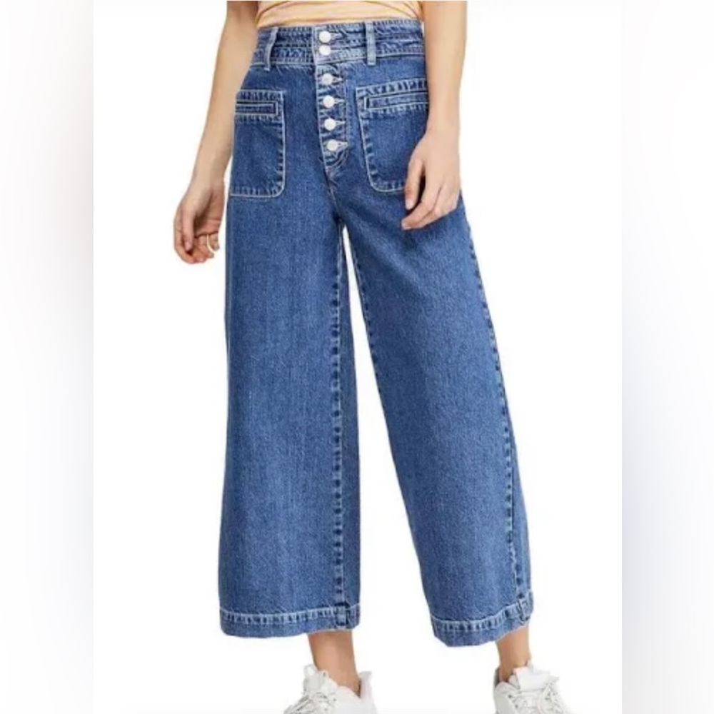 Free People- We The Free Colette crop high waisted wide leg jeans